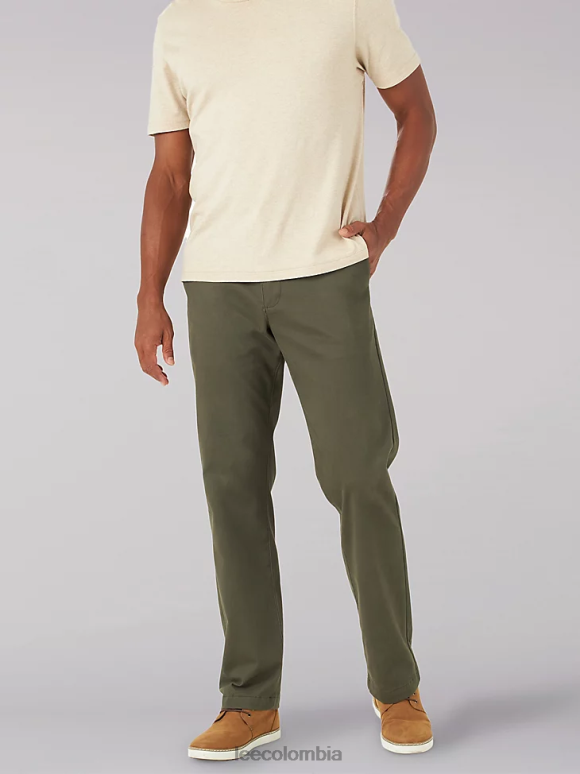 Lee hombres pantalón de frente plano de corte recto mvp de movimiento extremo bosque ropa Z6H6F743 - Image 1