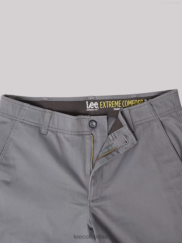 Lee hombres pantalón de frente plano de corte recto mvp de movimiento extremo grava ropa Z6H6F744 - Image 4