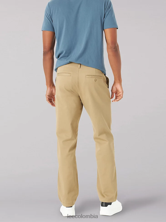 Lee hombres pantalón de frente plano de corte recto mvp de movimiento extremo oscar caqui ropa Z6H6F746 - Image 2