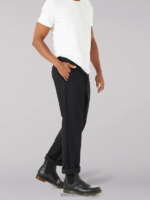 Lee hombres pantalón de frente plano de corte recto mvp de movimiento extremo unión-todo negro ropa Z6H6F745 - Image 3