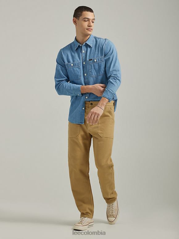 lee_hombres_pantalon_de_trabajo_de_lona_arcilla_ropa_z6h6f794.jpg Lee hombres pantalón de trabajo de lona arcilla ropa Z6H6F794 - Image 1