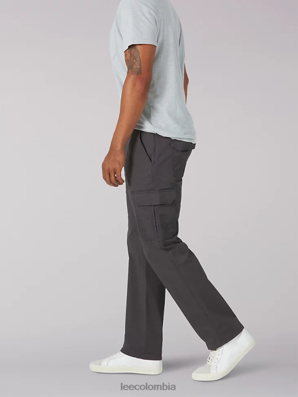 Lee hombres pantalones cargo de sarga de movimiento extremo carbón ropa Z6H6F810 - Image 3