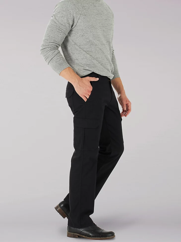 Lee hombres pantalones cargo mvp de corte recto unión todo negro ropa Z6H6F814 - Image 3
