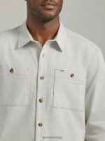 Lee hombres ropa de trabajo sobrecamisa lisa gris brumoso ropa Z6H6F923 - Image 3
