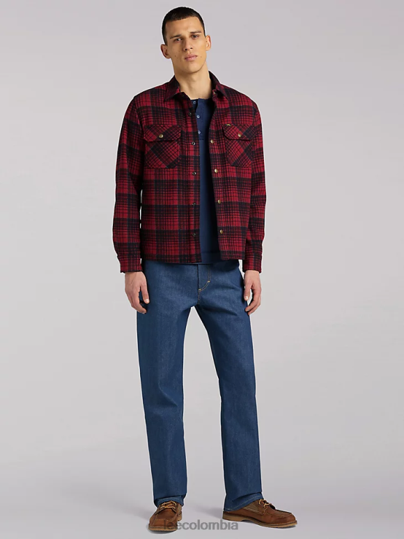 Lee hombres sobrecamisa de lana a cuadros 101 salsa ropa Z6H6F927 - Image 5