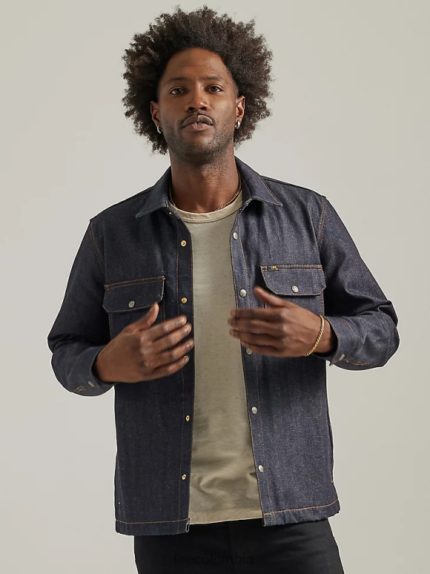 Lee hombres sobrecamisa vaquera 101 paz seco ropa Z6H6F905