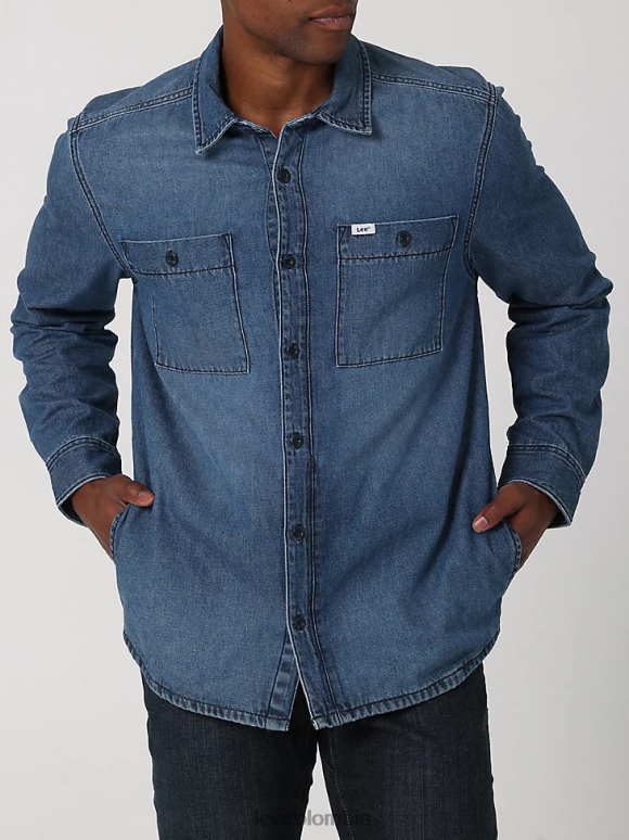 Lee hombres sobrecamisa vaquera para trabajo mezclilla de pata ropa Z6H6F936 - Image 1