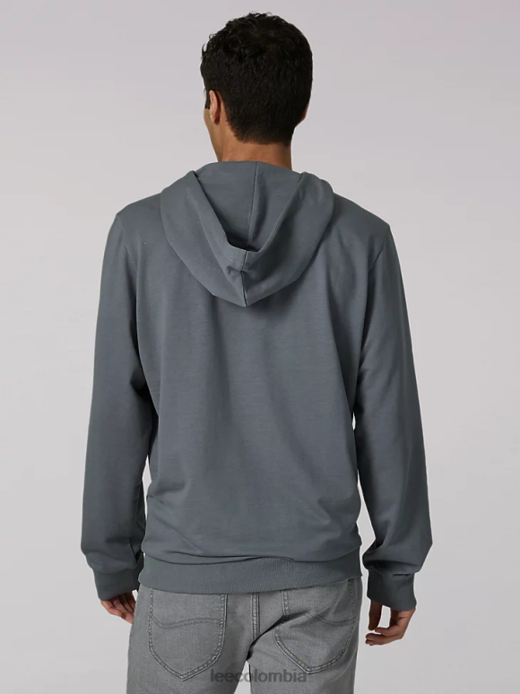Lee hombres sudadera con capucha con gráfico tradicional confeccionado con un propósito gris carbón ropa Z6H6F956 - Image 2
