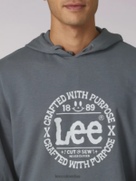 Lee hombres sudadera con capucha con gráfico tradicional confeccionado con un propósito gris carbón ropa Z6H6F956 - Image 4