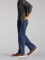 Lee hombres Vaquero carpintero 100% algodón índigo oscuro ropa Z6H6F532 - Image 3