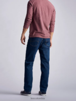 Lee hombres Vaqueros rectos de corte regular 100% algodón lavado a la piedra oscuro ropa Z6H6F488 - Image 2