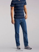 Lee hombres Vaqueros rectos de corte regular 100% algodón piedra mediana ropa Z6H6F487