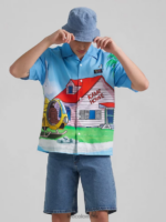 Lee hombres y camiseta dragon ball z kame house resort azul ropa Z6H6F902