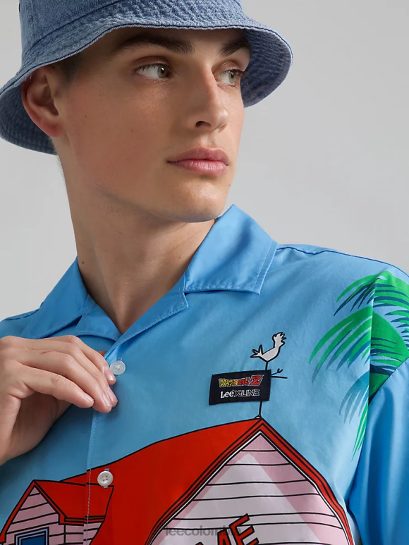 Lee hombres y camiseta dragon ball z kame house resort azul ropa Z6H6F902 - Image 4