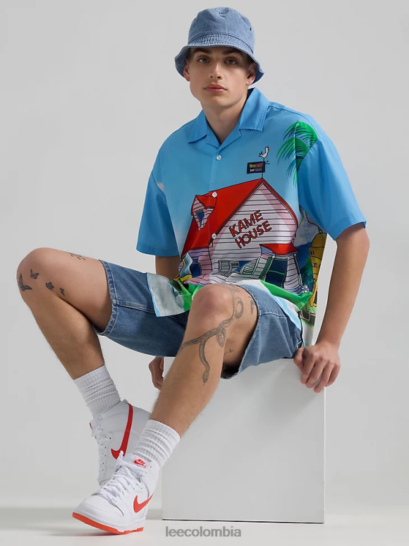 Lee hombres y camiseta dragon ball z kame house resort azul ropa Z6H6F902 - Image 5