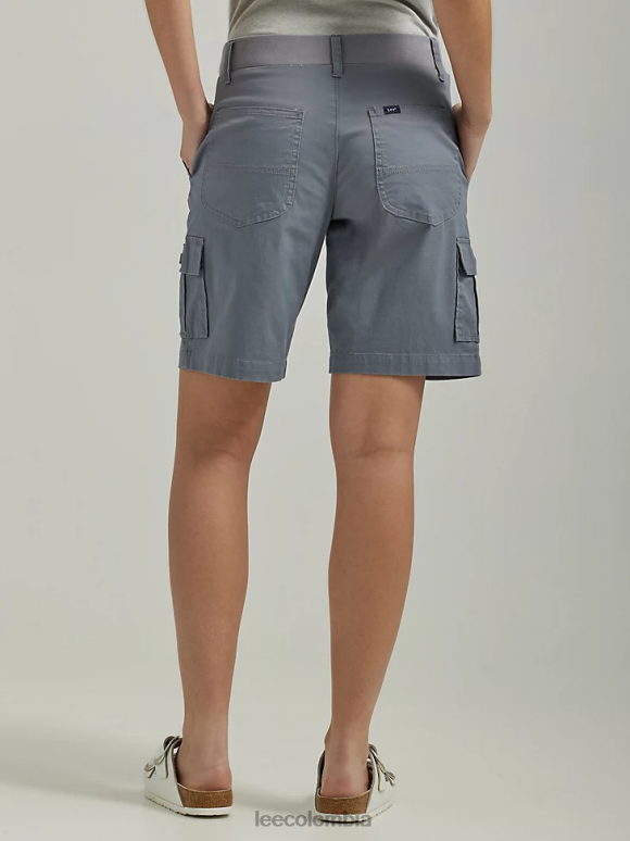 Lee mujer bermudas cargo relajadas ultra lujosas y flexibles gris tecnología ropa Z6H6F258 - Image 2