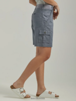 Lee mujer bermudas cargo relajadas ultra lujosas y flexibles gris tecnología ropa Z6H6F258 - Image 3