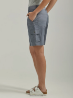 Lee mujer bermudas cargo relajadas ultra lujosas y flexibles gris tecnología ropa Z6H6F258 - Image 4