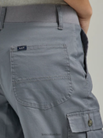 Lee mujer bermudas cargo relajadas ultra lujosas y flexibles gris tecnología ropa Z6H6F258 - Image 5