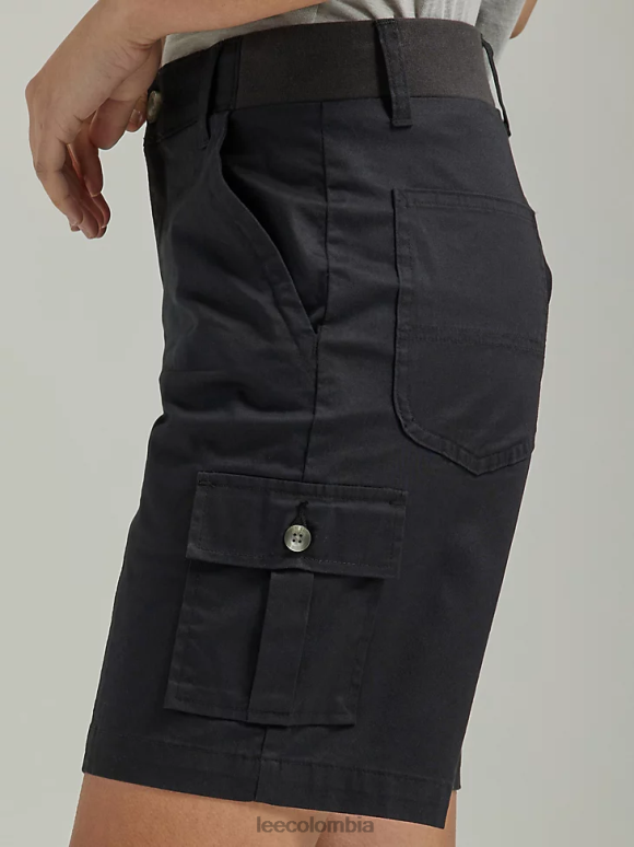 Lee mujer bermudas cargo relajadas ultra lujosas y flexibles negro ropa Z6H6F259 - Image 5