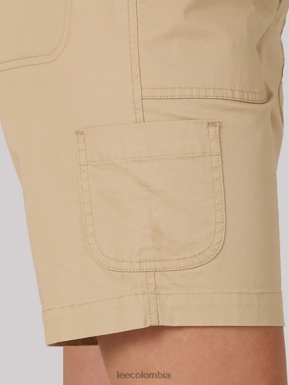 Lee mujer bermudas cargo relajadas ultra lux con flex-to-go (petite) safari de nueva york ropa Z6H6F261 - Image 5