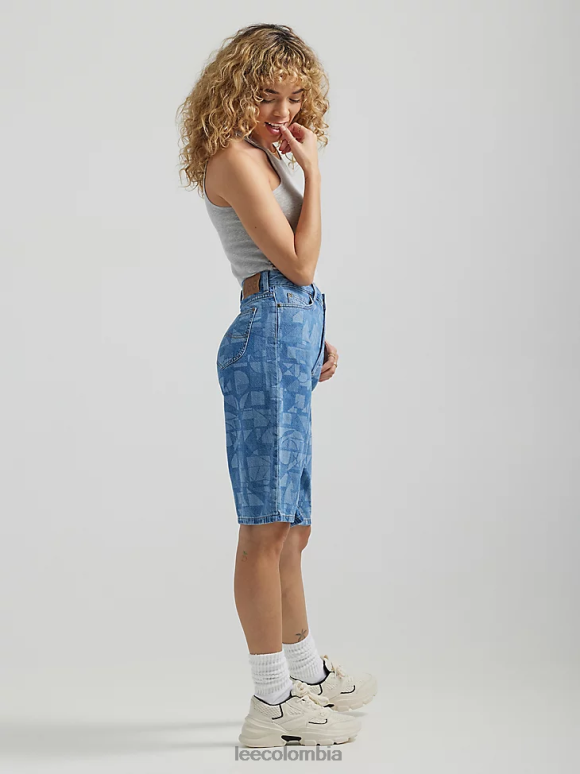Lee mujer Bermudas de mezclilla con tiro caído y láser geo láser ropa Z6H6F295 - Image 3