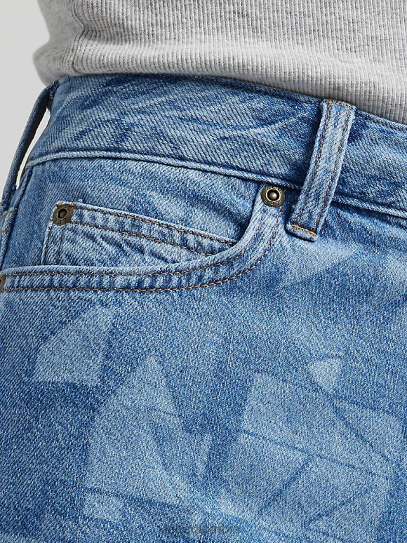 Lee mujer Bermudas de mezclilla con tiro caído y láser geo láser ropa Z6H6F295 - Image 4