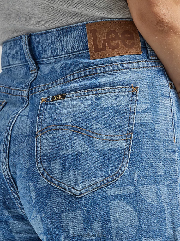 Lee mujer Bermudas de mezclilla con tiro caído y láser geo láser ropa Z6H6F295 - Image 5