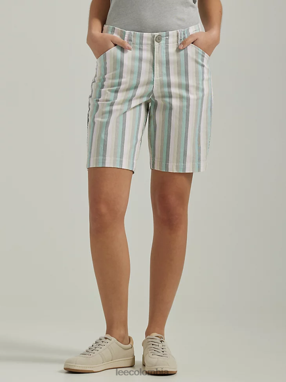 Lee mujer bermudas legendarias de ajuste regular raya verde fuerte ropa Z6H6F300 - Image 1