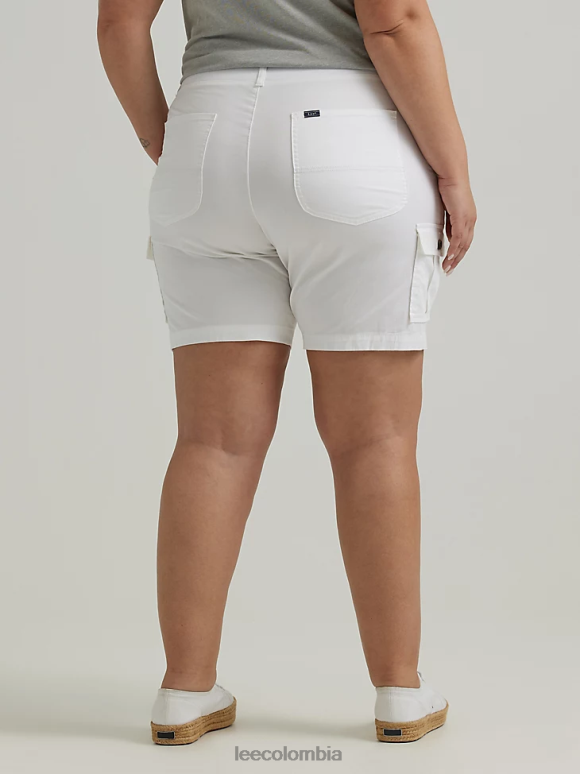 Lee mujer bermudas tipo cargo relajadas ultra lujosas y flexibles para llevar (más) blanco ropa Z6H6F265 - Image 2
