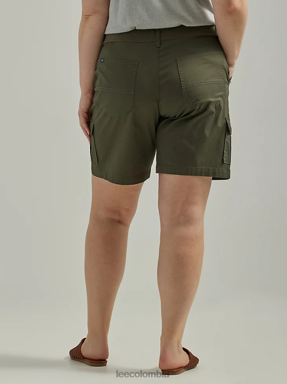 Lee mujer bermudas tipo cargo relajadas ultra lujosas y flexibles para llevar (más) oliva frontera ropa Z6H6F269 - Image 2