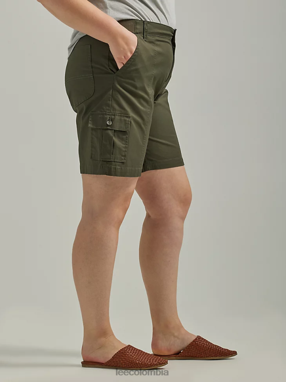Lee mujer bermudas tipo cargo relajadas ultra lujosas y flexibles para llevar (más) oliva frontera ropa Z6H6F269 - Image 3