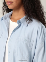 Lee mujer camisa con botones fronterizos azul tímido ropa Z6H6F398 - Image 3