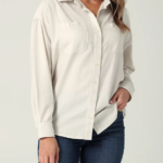 Lee mujer camisa con botones fronterizos crudo ropa Z6H6F397