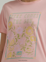 Lee mujer camiseta ajustada con estampado de flores de sol glaseado rosa ropa Z6H6F365 - Image 3