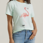 Lee mujer camiseta con estampado de flamenco brezo de vidrio marino ropa Z6H6F343