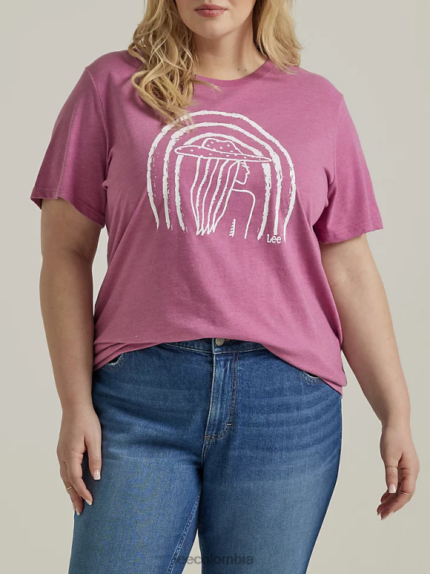 Lee mujer camiseta con gráfico de arcoíris para mujer (más) brezo prunella ropa Z6H6F386