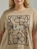 Lee mujer camiseta con gráfico de caja floral (más) gabardina ropa Z6H6F349 - Image 3