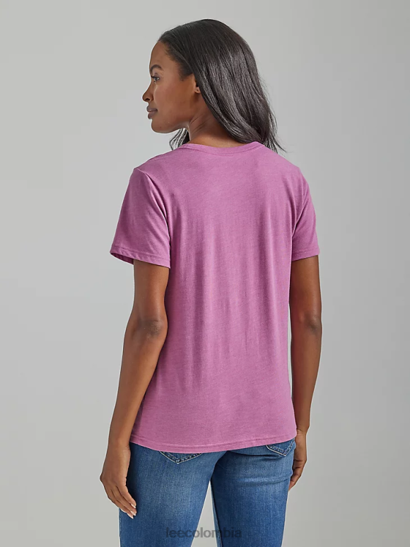 Lee mujer camiseta con gráfico de contracción de color brezo prunella ropa Z6H6F377 - Image 2
