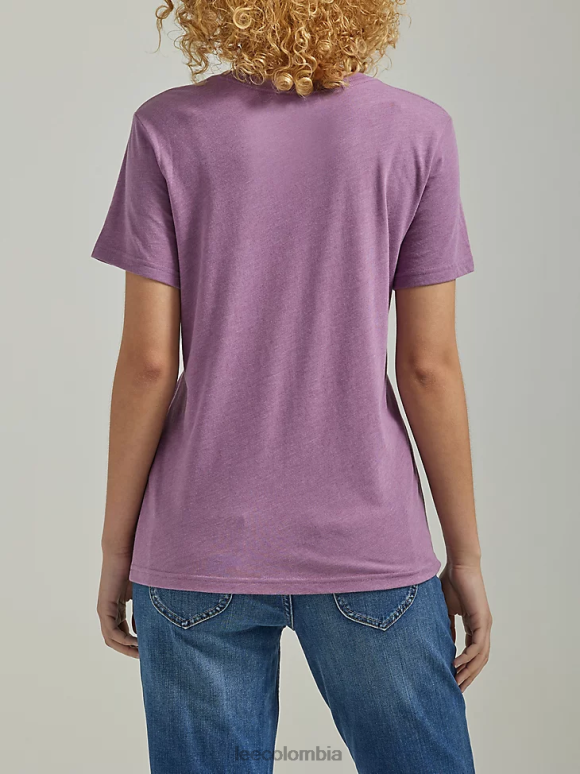 Lee mujer camiseta con gráfico de manos de astrología ciruela oscura ropa Z6H6F350 - Image 2