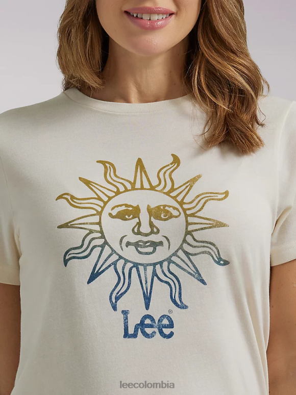Lee mujer camiseta con gráfico de sol brezo de gasa ropa Z6H6F342 - Image 3