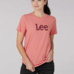 Lee mujer camiseta con logo llamativo envidia brezo ropa Z6H6F359