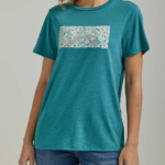 Lee mujer camiseta con logo y caja floral brezo verde azulado ropa Z6H6F382