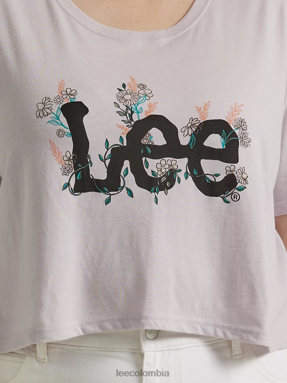 Lee mujer camiseta corta con estampado floral boyfriend (más) Brezo lila brumoso ropa Z6H6F380 - Image 3