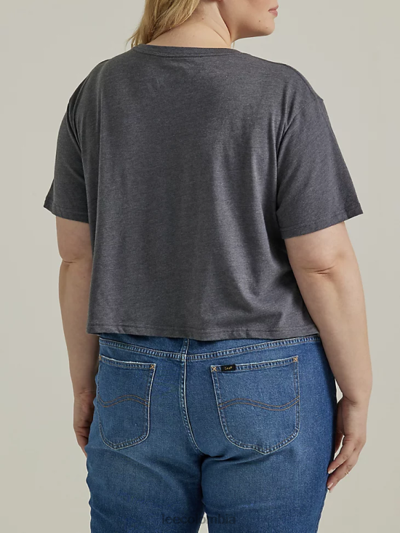 Lee mujer Camiseta corta con gráfico estilo boyfriend de jeans (más) brezo de carbón ropa Z6H6F381 - Image 2