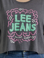 Lee mujer Camiseta corta con gráfico estilo boyfriend de jeans (más) brezo de carbón ropa Z6H6F381 - Image 3