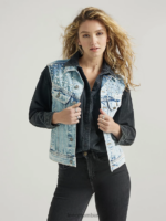 Lee mujer chaleco de mezclilla perla foto sensible ropa Z6H6F411