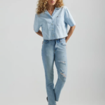 Lee mujer colección europea de vaqueros rectos carol escarcha de piedra ropa Z6H6F29