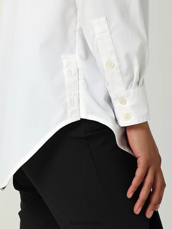 Lee mujer hd camisa con botones y un bolsillo blanco brillante ropa Z6H6F394 - Image 5