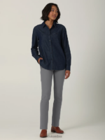 Lee mujer hd pantalon tobillero maven gris metálico ropa Z6H6F188 - Image 2